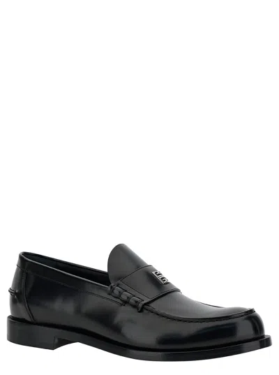 Givenchy Black Loafers With 4g Detail In Leather Man In Black