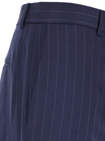 Givenchy Blue Flared Pants With High Waist In Wool Man In Multi