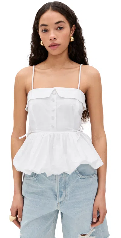 Hunter Juliana Faux Button-front Top In White In Bright White