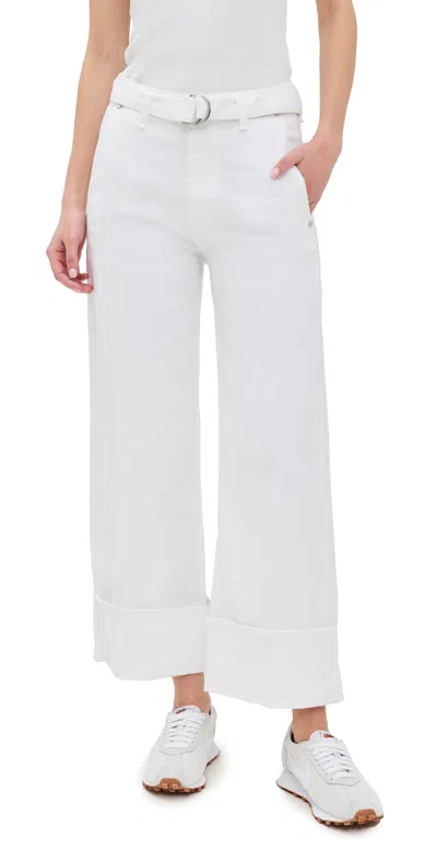 Rag & Bone Andi High-rise Wide-leg Ankle Jeans With Belt In Opticwht