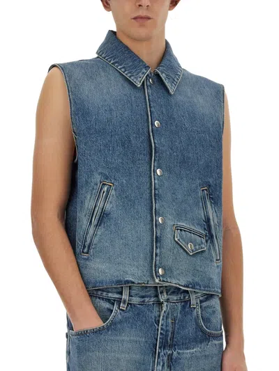 Givenchy Denim Vest In Blue