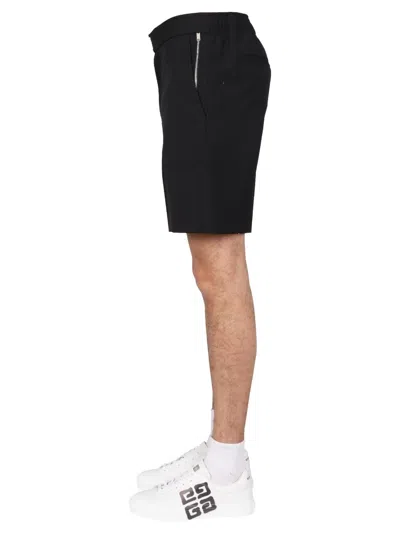 Givenchy Logo Plaque Bermuda Shorts In Black