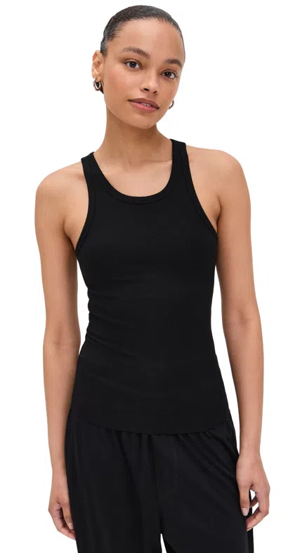 Éterne Fitted Cotton-blend Jersey Tank Top In Black