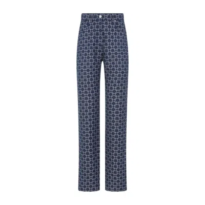 Givenchy High-waisted Tapered Jeans With Distinctive Pattern In Blue