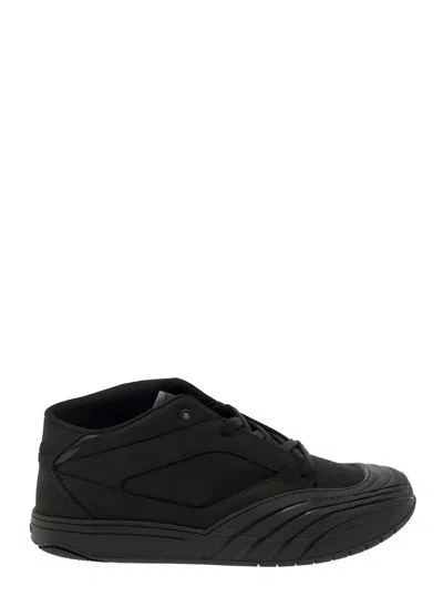 Givenchy Black Fabric And Leather Skate Sneakers In Black