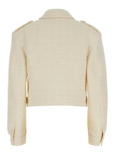 Givenchy Single-breasted Cropped Blazer In Beige