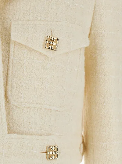 Givenchy Single-breasted Cropped Blazer In Beige