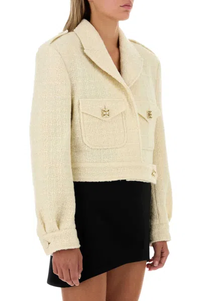 Givenchy Single-breasted Cropped Blazer In Beige