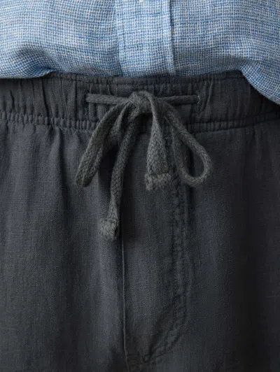 Faherty Linen Drawstring Pants In Washed Black