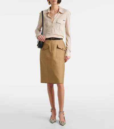 Tom Ford 55mm Padlock Python Print Leather Pumps In Red