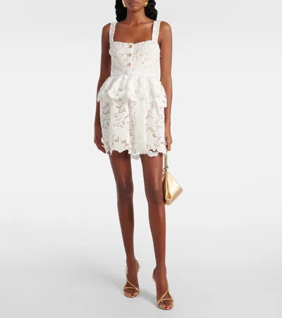 Self-portrait Self Portrait 'lace' Dress In White Polyamide Blend Women In White