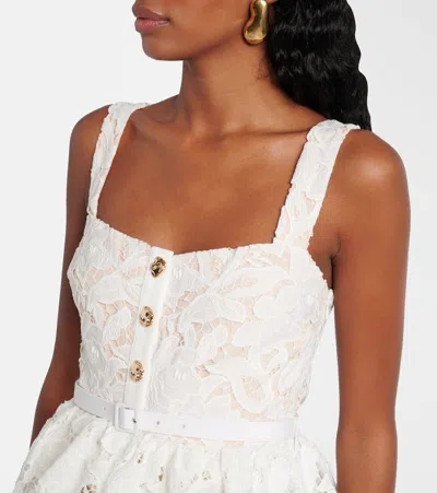 Self-portrait Self Portrait 'lace' Dress In White Polyamide Blend Women In White
