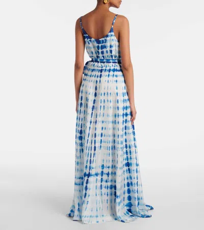 扎染真丝裹身连衣裙