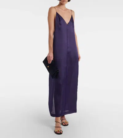 Khaite Loop Beaded Leather Sandals In Black