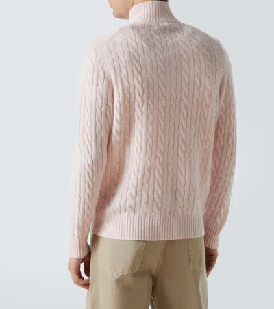 Arch4 Thames Cashmere Half-zip Sweater In Pink