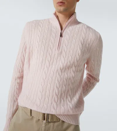 Arch4 Thames Cashmere Half-zip Sweater In Pink