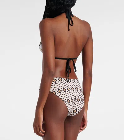 Max Mara Santina Printed Bikini Bottoms In Brown