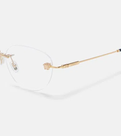 Versace Round Glasses In Gold