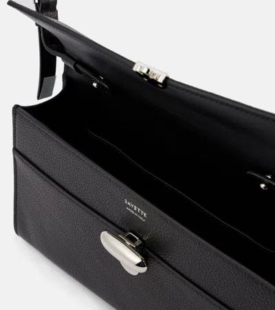 Savette Symmetry 26 Leather Shoulder Bag In Black