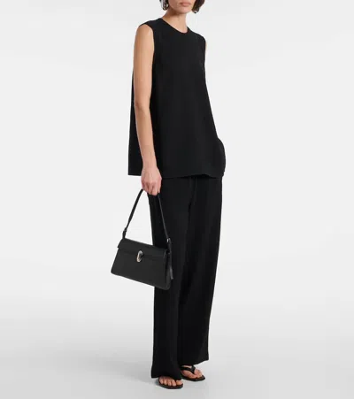 Savette Symmetry 26 Leather Shoulder Bag In Black