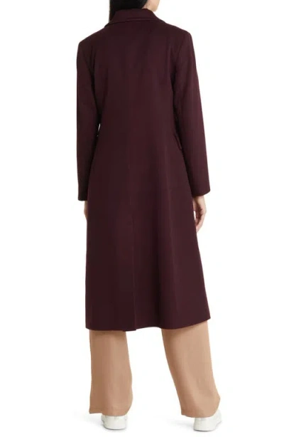 Fleurette Holland Longline Wool Coat In Brinjal
