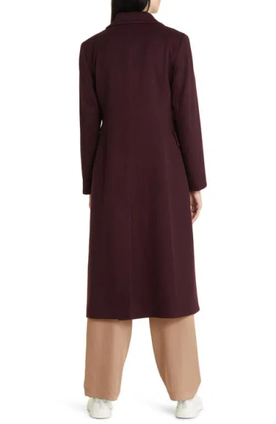 Fleurette Holland Longline Wool Coat In Brinjal