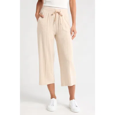 Travismathew Studio City Crop Drawstring Pants In Heather Natural
