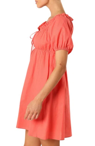 Petal And Pup Petal & Pup Taylin Babydoll Minidress In Orange