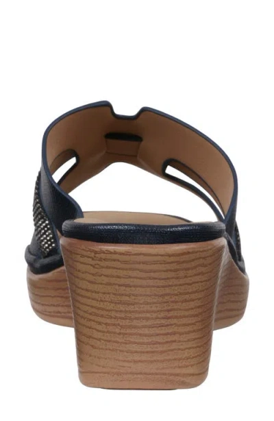 Gc Shoes Women's Frances Embellished Wedge Sandals In Navy