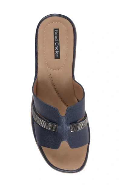 Gc Shoes Women's Frances Embellished Wedge Sandals In Navy