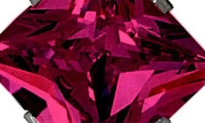 A & M A&m Square Cubic Zirconia Birthstone Stud Earrings In Ruby