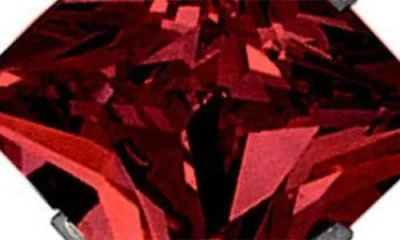 A & M A&m Square Cubic Zirconia Birthstone Stud Earrings In Garnet