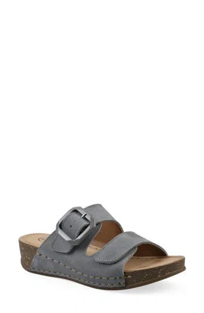 Cliffs By White Mountain Fearful Wedge Sandal In Blue Raspberry Suede