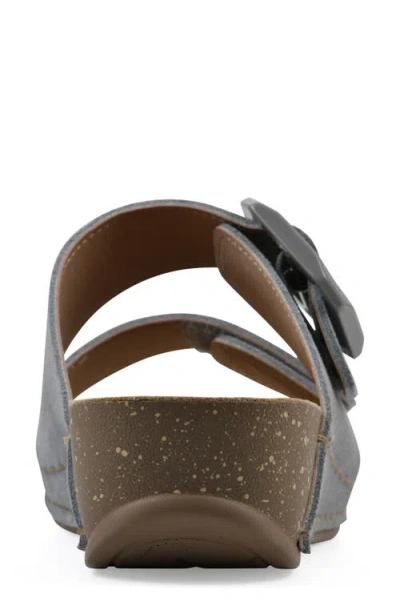 Cliffs By White Mountain Fearful Wedge Sandal In Blue Raspberry Suede