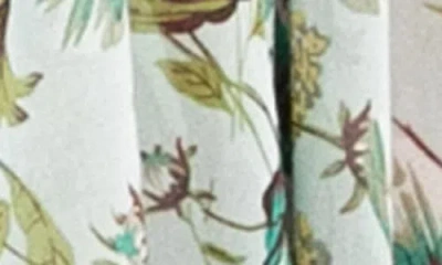 Nina Leonard Semi Sheer Open Front Topper In Blue Multi