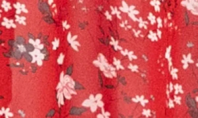 Nina Leonard Semi Sheer Open Front Topper In Red Multi