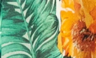 Nina Leonard Semi Sheer Open Front Topper In Ivory Multi