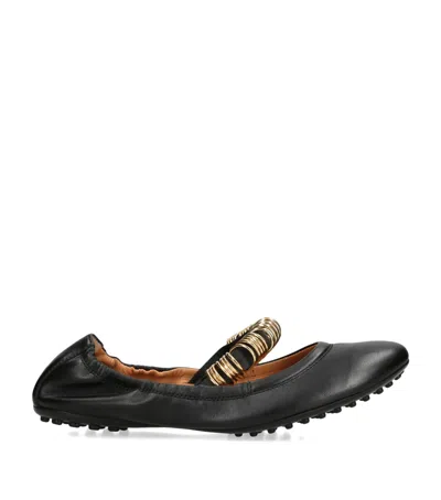 Tod's Leather Ballet Flats In Black