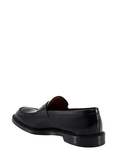 Doucal's Penny-slot Almond Toe Loafers In Black