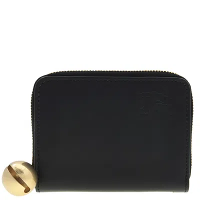 Burberry Ekd Zip Leather Wallet In Black