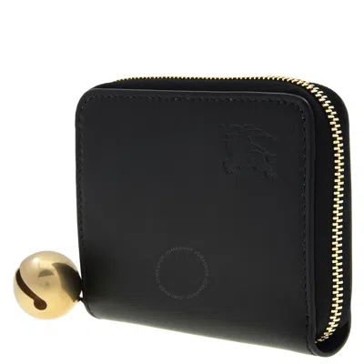 Burberry Ekd Zip Leather Wallet In Black