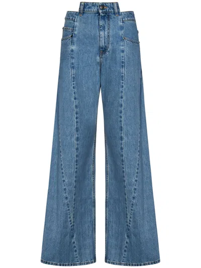 Maison Margiela Wide Leg Jeans In Blue