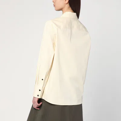 Bottega Veneta Cream Shirt In Cotton And Silk In Beige