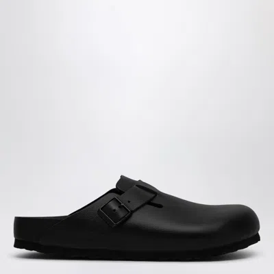 Birkenstock Boston Leather Buckled Clogs In Black