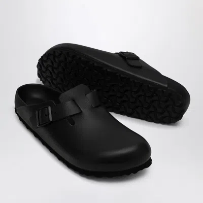 Birkenstock Boston Leather Buckled Clogs In Black