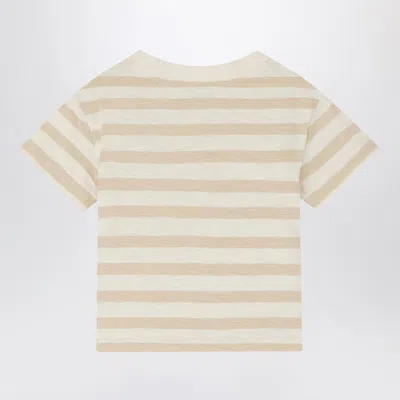 Bonpoint Gaye Beige Striped T-shirt In Beige
