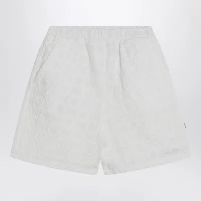 Douuod White Cotton Shorts In White