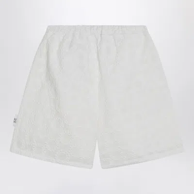 Douuod White Cotton Shorts In White