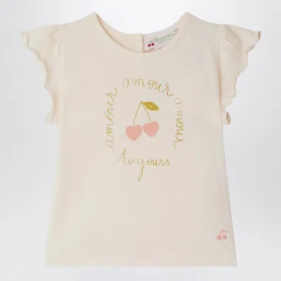 Bonpoint T-shirt With Cherry Print In Pink