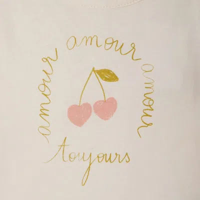 Bonpoint T-shirt With Cherry Print In Pink